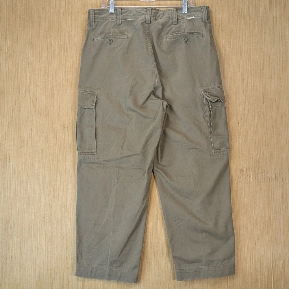 Polo Ralph Lauren Men Cargo Pants 36x29 Olive Khaki Cotton Twill Utility 90s